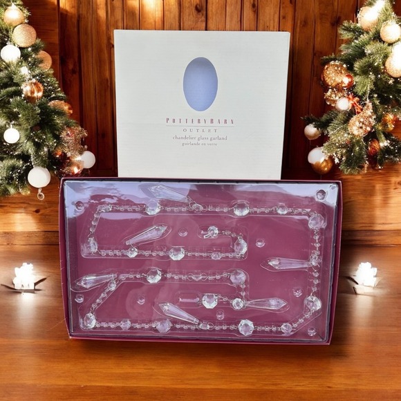 Pottery Barn Other - Vintage Discontinued Pottery Barn Chandelier Clear Glass Garland 60 Inches‎ NEW